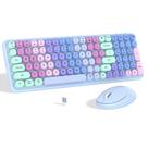 Combo de teclado e mouse Links9+ Colorful Gradient Rainbow