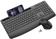 Combo de Teclado e Mouse Sem Fio EDJO Ergonômico Silencioso 2,4G