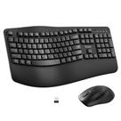 Combo de teclado e mouse sem fio RECCAZR ergonômico 2,4G