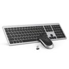 Combo de teclado e mouse sem fio seenda em tamanho real em preto/prata