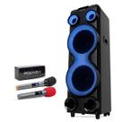 Combo de Torre de Som Polyvox Xt2212t + 2 Microfone Sem Fio