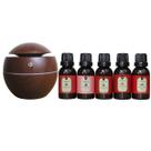 Combo Difusor Elétrico + 5 Essências de 30ml hidrossolúveis Kit:FrutadasCor:Madeira Escura