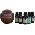 Combo Difusor Elétrico + 5 Essências de 30ml hidrossolúveis Kit:SuavesCor:Madeira Escura