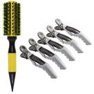 Combo escova térmica ceramica 57MM E 5UN clips crocodilo