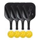 Combo Familia Pickleball 4 Raquetes Mono + 4 Bolinhas