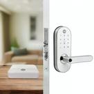 Combo Fechadura Digital Ymc 420w Branca Prata Externa Alexa