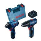 Combo Furadeira Gsb120li + Parafusadeira Impacto Gdr120li com Maleta e Carregador Bivolt