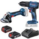 Combo Furadeira Parafusadeira 1/2" GSB185-LI + Esmerilhadeira 4.1/2" 18V - GWS180-LI (110V/220V)