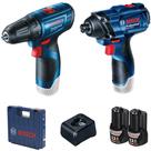 Combo Furadeira Parafusadeira 3/8" 12V GSR 120-LI + Chave de impacto 1/4" 12V - GDR 120-LI (110V/220V)