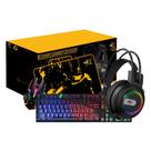 Combo Gamer BRX G059 Teclado Mouse Fone Pad Preto