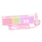 Combo gamer rosa - teclado, mouse, mousepad e headset