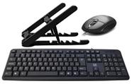 Combo Home Office - Suporte Notebook, Teclado E Mouse com fio USB
