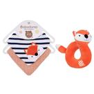 Combo Hora do Passeio: Chocalho Raposa Fubá + Kit Babador Bandana Zip