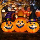Combo inflável de abóbora de Halloween GOOSH 2m com luzes LED Combo inflável de abóbora de Halloween GOOSH 2m com luzes LED
