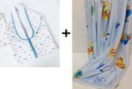 Combo Jolitex Manta Bebe Menino + Cobertor Algodão Baby Sac
