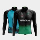 Combo Kit 2 Camisas de Ciclismo PRO Masculinas Manga Longa Proteção Uv Respirável Zíper Bolsos Traseiros