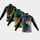 Combo Kit 3 Camisas de Pesca Manga Longa Proteção Solar Respirável Tucunaré Robalo