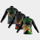 Combo Kit 3 Camisas de Pesca Manga Longa Proteção Solar Respirável Tucunaré Robalo