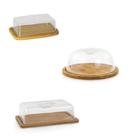 Combo Kit Porta Queijo + Porta + Porta Frios Bambu