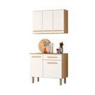 Combo Lemon Para Cozinha Armário Aéreo + Balcão Freijo/ Off White Cristal
