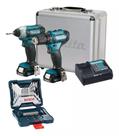 Combo Makita 12V Parafusadeira Impacto e Furadeira CLX224SAX kit broca ponta maleta Combo Makita 12V Parafusadeira Impacto e Furadeira CLX224SAX kit broca ponta maleta