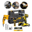 Combo Martelete Perfurador Rompedor 820W e Parafusadeira Furadeira De Impacto Profissional 21v com Maleta e Acessórios Fasterr Combo Martelete Perfurador Rompedor 820W e Parafusadeira Furadeira De Impacto Profissional 21v com Maleta e Acessórios Fasterr
