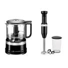Combo Mini Processador Onyx Black + Mixer de Mão de Velocidade Variável Black Matte - KJA03_KEB53_CJ