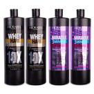 Combo Miracle Reconstrução e Nutrição e Whey Força e Crescimento Capilar Acelerado 1L Hidrabell