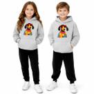 Combo Moletom Infantil Unissex Estampa Cachorro Com Capuz Confortável Roupa Quente Moderna