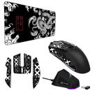 Combo Mouse Gamer Attack Shark X11 Black + Pad 80x30 Dragão