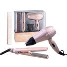 Combo Nano Titanium Mini Prancha + Mini Secador + Pente Rose Gold Babyliss PRO