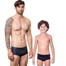 Combo pai e filho par sungas infantil carbon proteção uv 50+ kauna