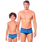 Combo pai e filho par sungas parallels proteção uv 50+ kauna