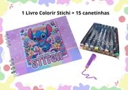 Combo para Colorir Stichi - Capa Dura na cor Rosa/Lilás