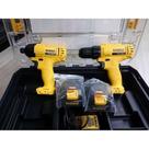 Combo parafafusadeira + furadeira de impacto dewalt litio 12v com baterias lithium + maleta profiss