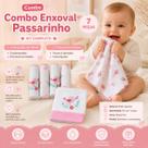 Combo Passarinho 7 Peças Fraldas e Toalhas Bebê Luxo 100% Algodão