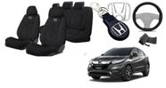 Combo Personalizado Tecido Capas Honda HRV 17-24 + Volante + Chaveiro