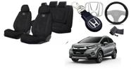 Combo Personalizado Tecido Capas Honda WRV 15-24 + Volante + Chaveiro
