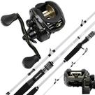 Combo Pesca Pesqueiro Vara Garbus Carbono Carretilha Bg 9 Kg Lado da Manivela:EsquerdaTamanho:Vara 2,40