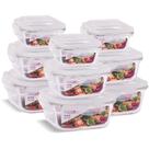 Combo Pote Vidro Quadrado - 3 pote 320ml + 3 pote 520ml + 3 pote 800ml