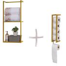 Combo Prateleira Organizadora + Suporte para Papel Higiênico