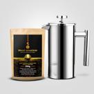 Combo Prensa Francesa em Aço 350 Ml Louvre + Café - ILC
