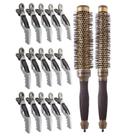 Combo profissional 2un escovas long hair vazada e 15 clips crocodilo marco boni Combo profissional 2un escovas long hair vazada e 15 clips crocodilo marco boni