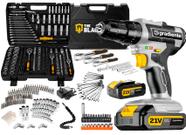 Combo Profissional Furadeira 21v + Kit Soquetes 216 Peças Cinza 60hz Gradiente