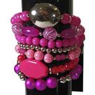 Combo Pulseira Feminina Mix Conjunto Kit Várias Cores Tornozeleira verão - pls_1_001 - 8 cm