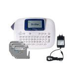 Combo Rotulador Eletrônico Branco Portártil Brother Ptm95wtbp + 3 Fitas M231 + Fonte 9v 2a