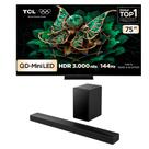 Combo Smart TV TCL 75 QLED Mini LED 4K C7K WiFi 144Hz 75C7K e Soundbar TCL Subwoofer 5.1 Q65H