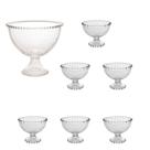 Combo Sobremesa - 1 Taça Grande + 6 Taças Pequenas Pearl Bolinha Wolff Transparente