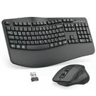 Combo Teclado e Mouse Sem Fio Ergonômicos ULSOU Tamanho Completo