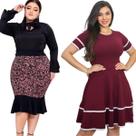Combo Vestido e Saia Moda Evangélica Midi Festas Trabalho Verão